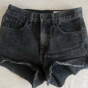 Rag & Bone Black Distressed Denim Shorts